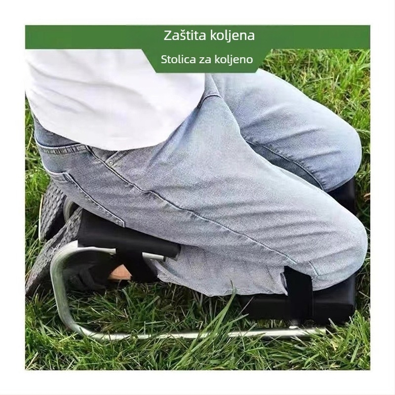 Podložak za koljeno za vrt s podesivom duljinom; materijal: nepoznata legura; marka: Drugo; štedi napor