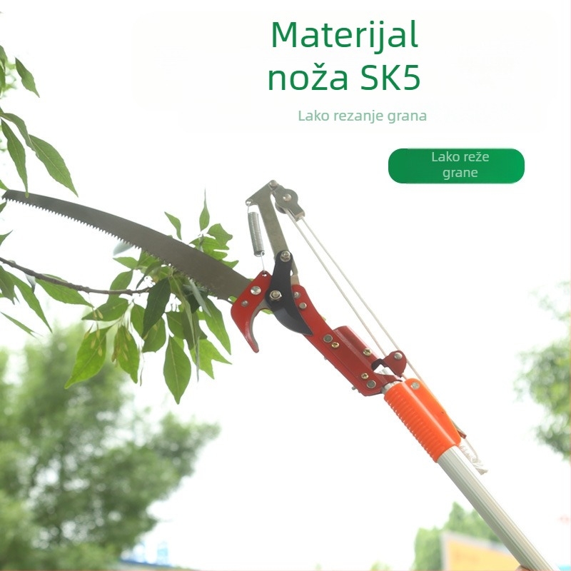 Win big četverokolesne škarice za rezanje visokih grana s teleskopskim ramenom i pilom, težina 635 g
