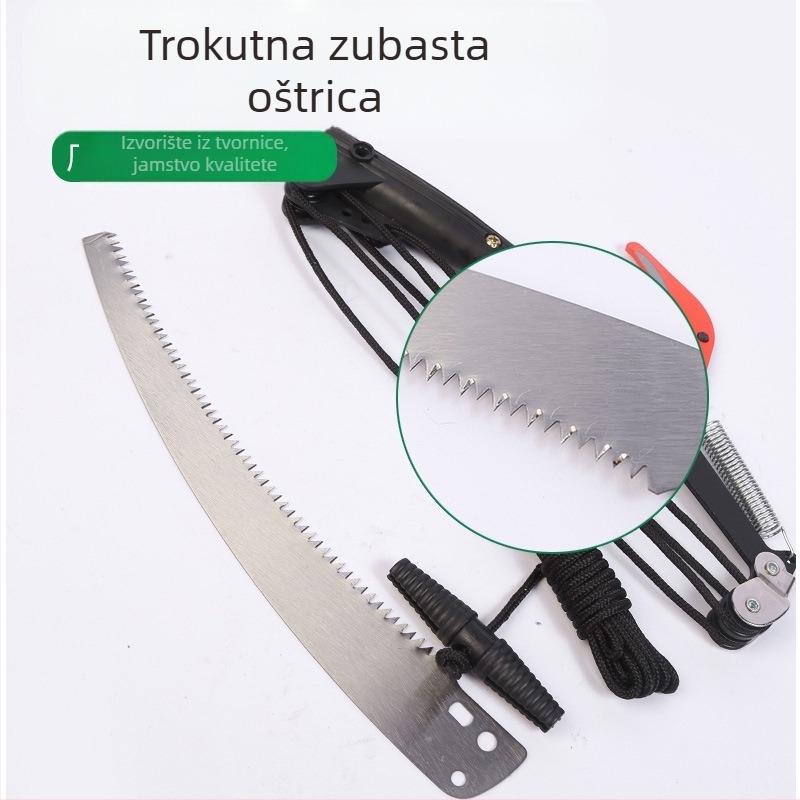 Win big četverokolesne škarice za rezanje visokih grana s teleskopskim ramenom i pilom, težina 635 g
