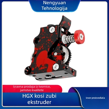3D pisački ekstruder HGX, potpuno metalni, helikalni zubi, dvostruki pogon, kaljeno čelika