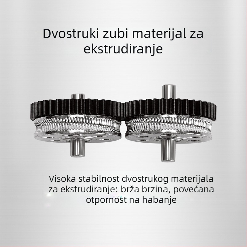 3D pisački ekstruder HGX, potpuno metalni, helikalni zubi, dvostruki pogon, kaljeno čelika