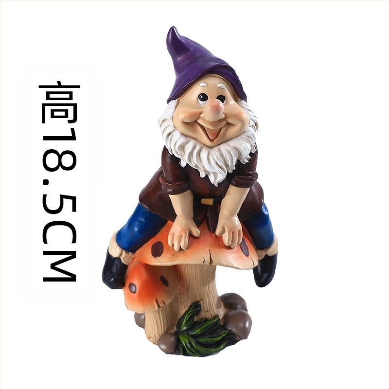 Ukrasna figura od smole za vrt, patuljak jaše gljivu, vanjska dekoracija; idealan poklon za rođendan ili Božić