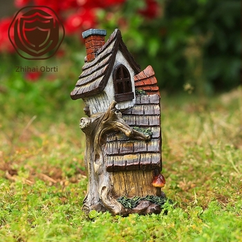 Zhihai Crafts Dvostruka bajkovita kućica za vrt – ukras od smole, vrtni stil, dizajn vile kućice
