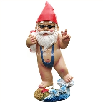 Soška od smole za vrt s likom starca s bijelom bradom koji pliva, kartonsko pakiranje