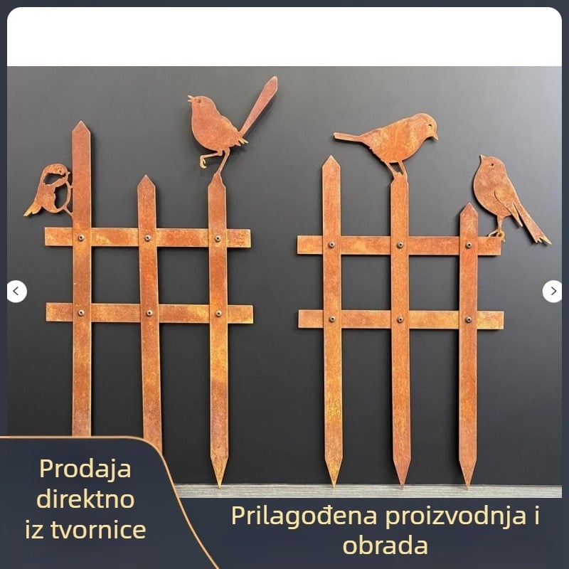 Vrtni metalni dekor ptica za ogradu i krajolik (Materijal: Metal; Kategorija: Životinje; Primjenjivo: Doma, Vrt, Trg; Pakiranje: PP vrećica)