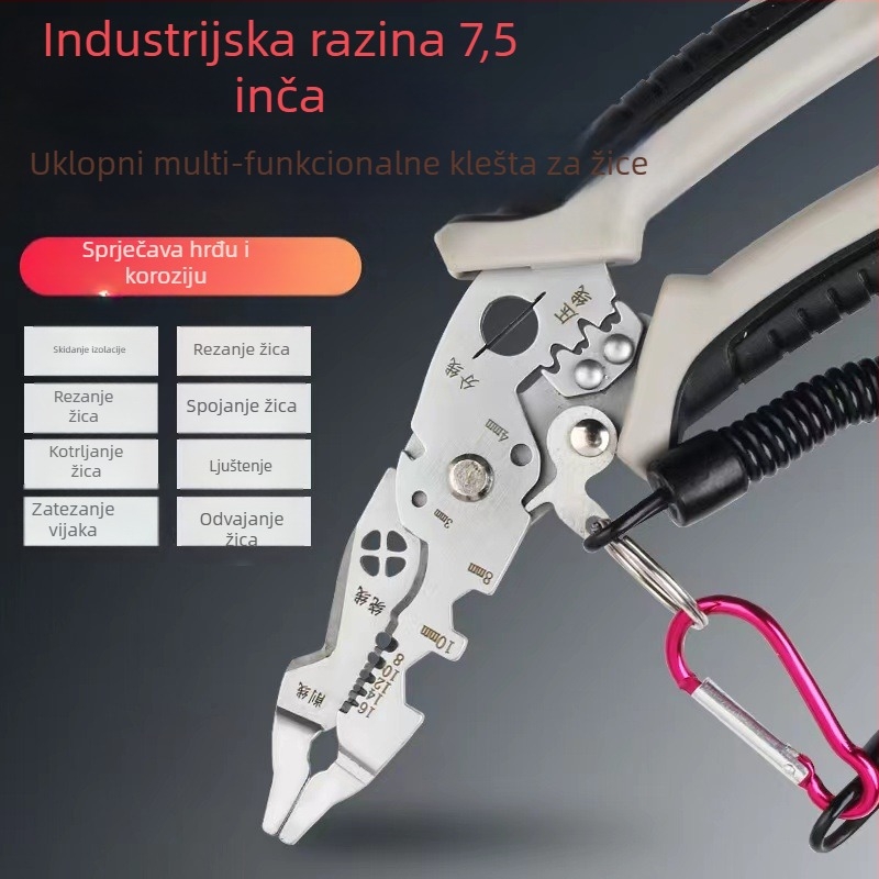 Xiao Xi Višenamjenski zakrivljeni kliješt za skidanje izolacije žica i krimpanje – izdržljive