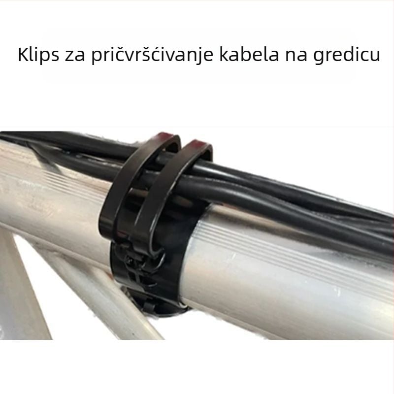 Klip za kabel za scensko rasvjetu i zvuk na truss okvirima (plastična klipsa)