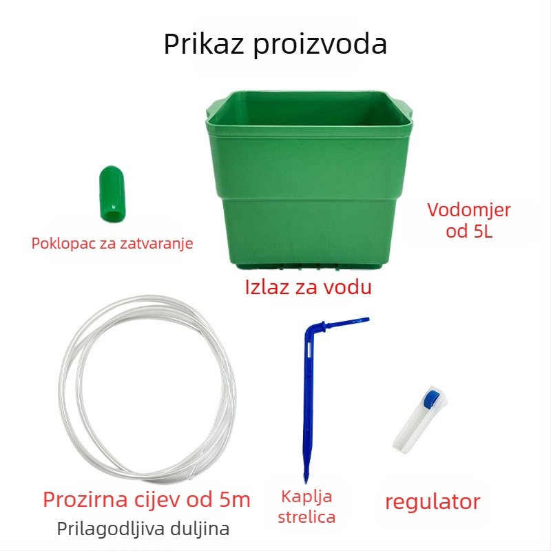 5L sustav kapljičnog navodnjavanja za kućno vrtlarstvo s programiranim automatskim navodnjavanjem