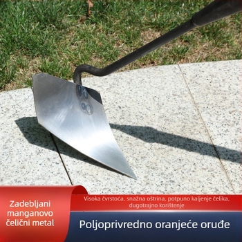 Trokutasta motika od debelog manganovog čelika za iskopavanje kanala i prozračivanje tla s oštrim vrhom.