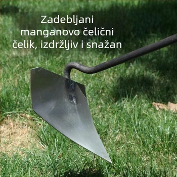 Trokutasta motika od debelog manganovog čelika za iskopavanje kanala i prozračivanje tla s oštrim vrhom.