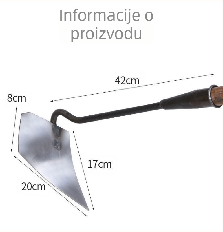 Trokutasta motika od debelog manganovog čelika za iskopavanje kanala i prozračivanje tla s oštrim vrhom.