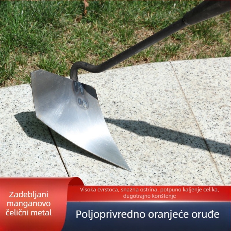Trokutasta motika od debelog manganovog čelika za iskopavanje kanala i prozračivanje tla s oštrim vrhom.
