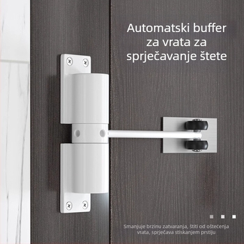 Kružni automatski zatvarač vrata s tihim zatvaranjem, mehanizmom vraćanja i zaštitom od sudara