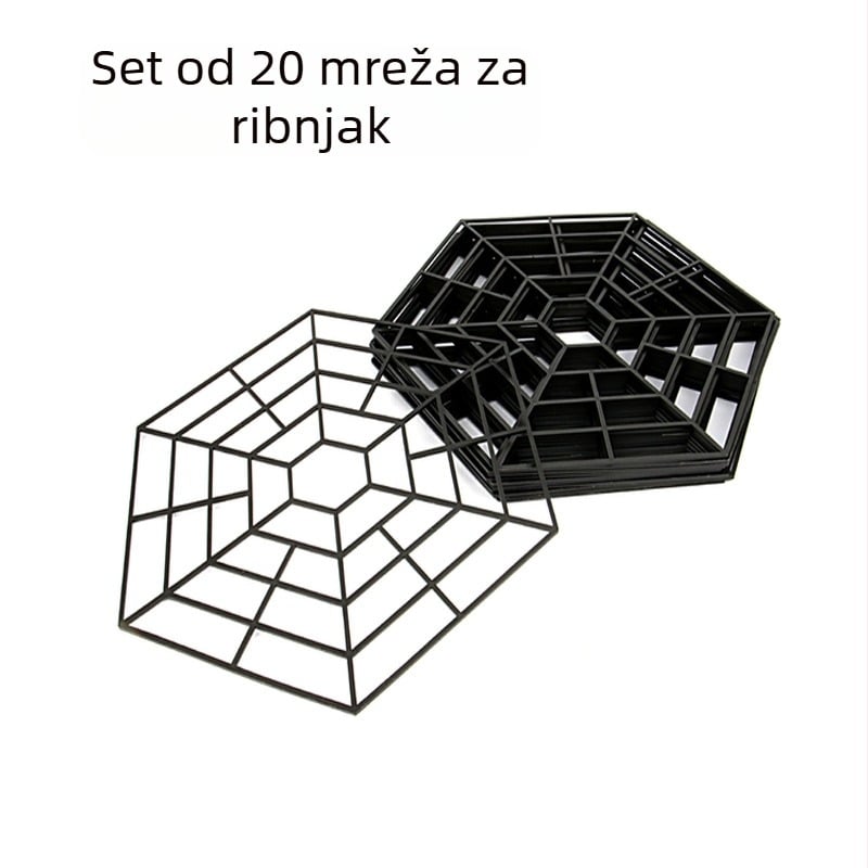 Šesterokutna plutajuća zaštitna mreža ribnjaka, plastična, set od 20 komada