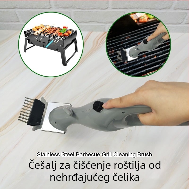 Četka za roštilj s ručkom od nehrđajućeg čelika i čeličnim vlaknima – nepravilan stil, paket 36 komada