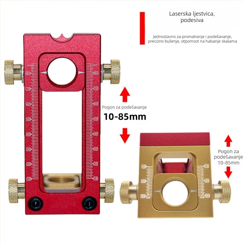 Dvofunkcijski lokator za montažu dječje kolijevke i namještaja; aluminijski set umetaka
