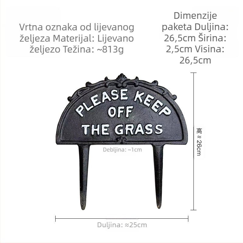 Znak za vrt od kovanog željeza sa štenetom – europska pastoralna vanjska dekoracija, Hanju Home Furnishing