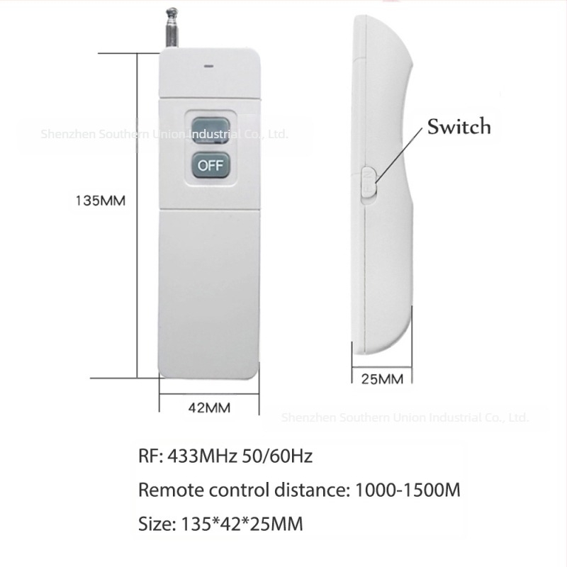 Bežični daljinski prekidač RF433 s pojačalom antenom, 30A, 90-250V AC