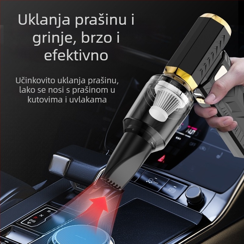 Ručni usisavač s ugrađenom baterijom 4000–6000mAh, brushless motor, 10W, 6 brzina puhanja i usisavanja, noćno svjetlo.