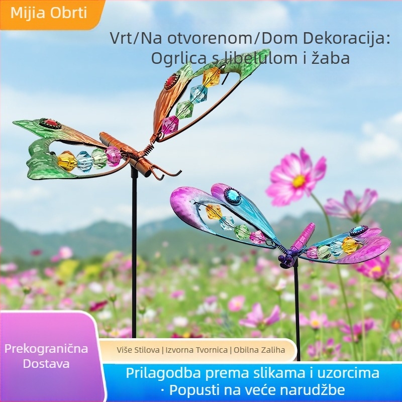 Metalna vrtna skulptura s motivom dragonfly i butterfly, pastoralni stil, izrađena od željeza, brend Mijia crafts; pogodna za vrt, dvorište, park, uredske i gostujuće prostore. (Materijal: Željezo; Brend: Mijia crafts; Kategorija: Životinje; Stil: Pastoral