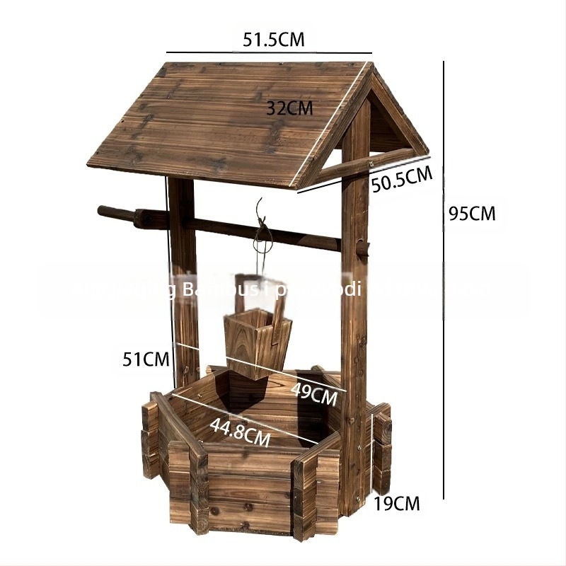 Drveni vanjski lonac za cvijeće, podni model, otporan na koroziju i izdržljiv, ručno izrađen.