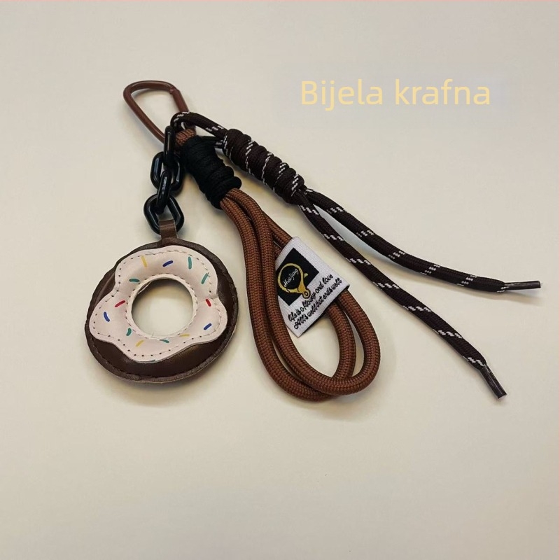 Donut oblik taškan privjesak s voćnim uzorkom, najlonski privezak za torbe, stil: Nacionalni trend i novi stil (Najlon; Voćni uzorak; Stil: Nacionalni trend i novi stil; Sezona: Zima 2024)