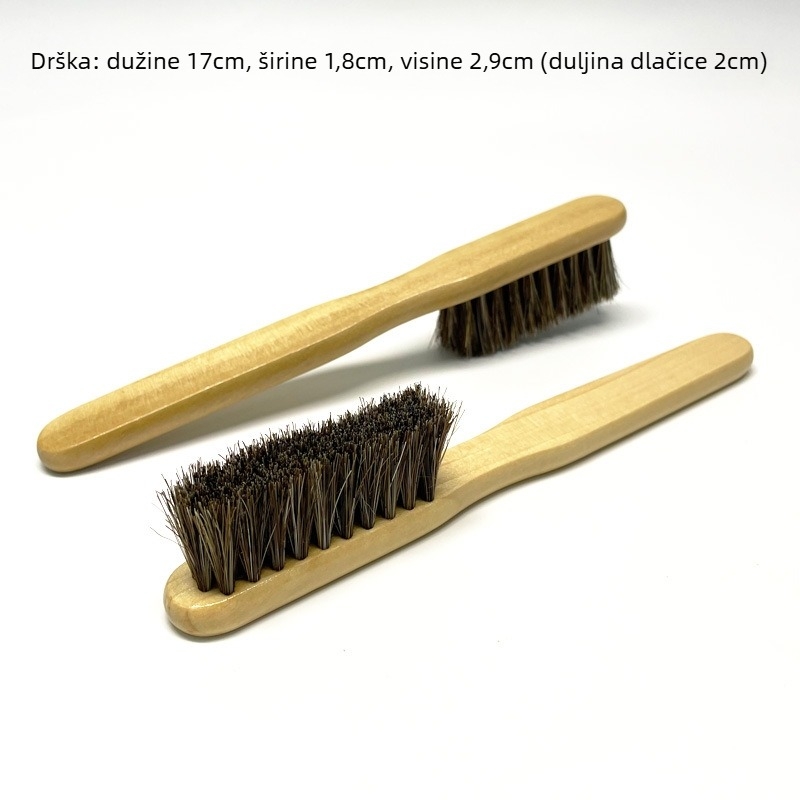 Četka za cipele s drvenom drškom od bukovine i konjskim dlakama (njegu i dezinfekciju; Yi Jieliang)