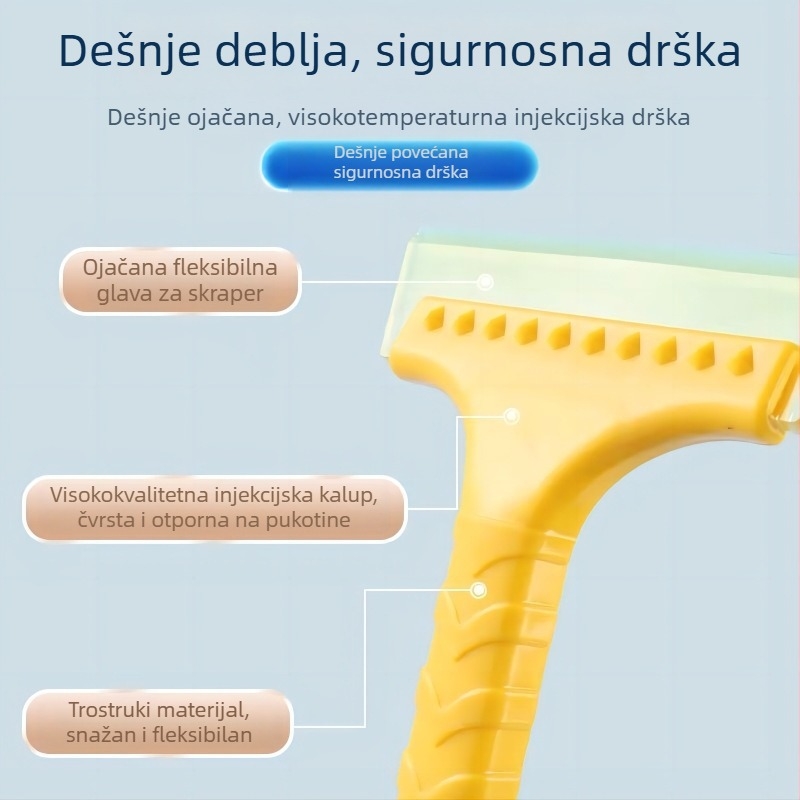 Automobilska skraper za snijeg s produženom oštricom — za led i snijeg, prednje i stražnje staklo, višenamjenski, PP materijal, mogućnost prilagođavanja