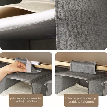 Torba za garderobu za vješanje od netkanog materijala, velik kapacitet — model 01B1502 — za skladištenje u spavaćoj sobi