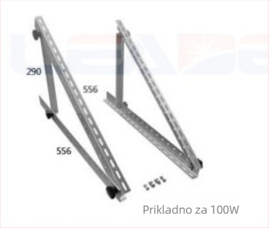 Aluminijski trokutni nosač za solarne ploče s višestrukim otvorima, za krov RV/jacht | Model SY-ALB-02 | Materijal: Aluminijska legura | Težina: 3,2 kg