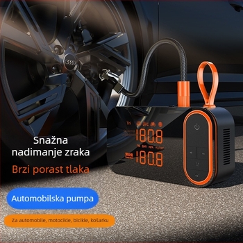 Prijenosni napuhivač za auto gume s digitalnim zaslonom, USB punjenje (120 W, 7.4 V, protok zraka 25 L/min)
