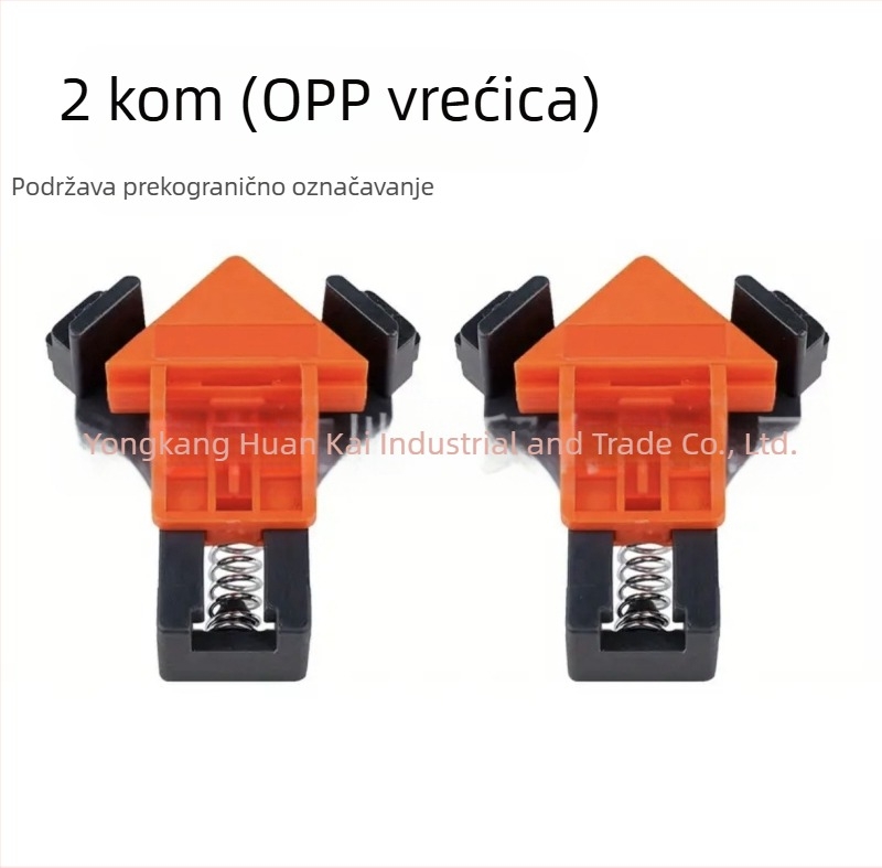 Držač u pravokutnom kutu za drvodjelstvo, 90°, podesiva fiksacija, ABS/PP materijal