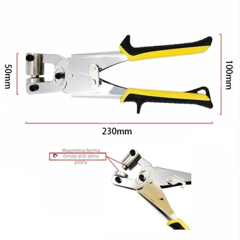 Ručni alat za oči s blokadom za platno – prijenosan, materijal: legura i željezo, elektroplating