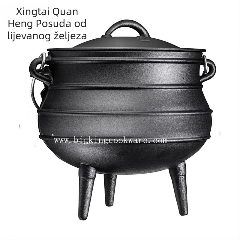 Trokraki lonac od lijevanog željeza s visećim košem, bez premazu, model BK-2913, kapacitet više od 5 L