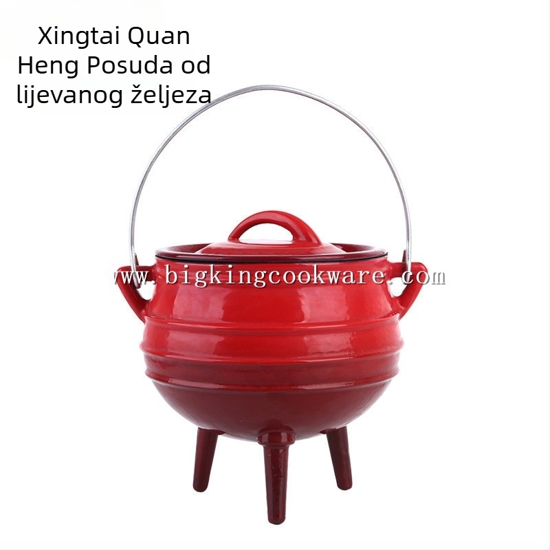 Trokraki lonac od lijevanog željeza s visećim košem, bez premazu, model BK-2913, kapacitet više od 5 L