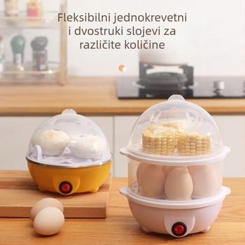 Električno kuhalo za jaja na paru, kapacitet 7+ jaja, napon 110/220V, frekvencija 50 Hz, snaga 350 W