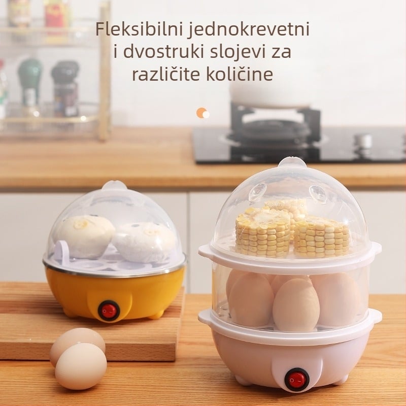 Električno kuhalo za jaja na paru, kapacitet 7+ jaja, napon 110/220V, frekvencija 50 Hz, snaga 350 W