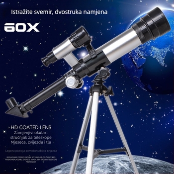 Dječji astronomski teleskop – verzija za učenike, tijelo od legure, visoka rezolucija promatranja zvijezda, edukativna fizička igračka, DIY prijateljski, višenamjenski električni znanstveni set za uzrast 7–14 godina