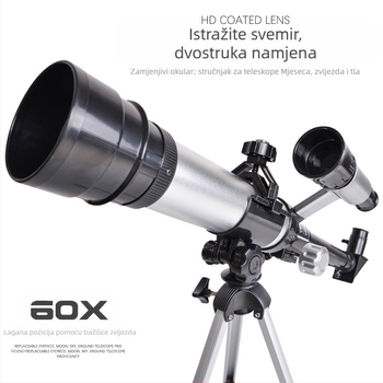 Dječji astronomski teleskop – verzija za učenike, tijelo od legure, visoka rezolucija promatranja zvijezda, edukativna fizička igračka, DIY prijateljski, višenamjenski električni znanstveni set za uzrast 7–14 godina