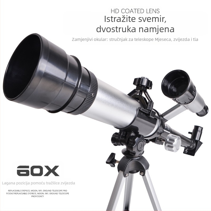 Dječji astronomski teleskop – verzija za učenike, tijelo od legure, visoka rezolucija promatranja zvijezda, edukativna fizička igračka, DIY prijateljski, višenamjenski električni znanstveni set za uzrast 7–14 godina