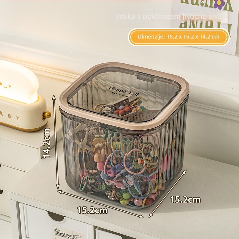 Libo plastična kutija za pohranu dječjih dodataka za kosu – velika kapaciteta, moderni minimalistčki stil, lansirano 2024.