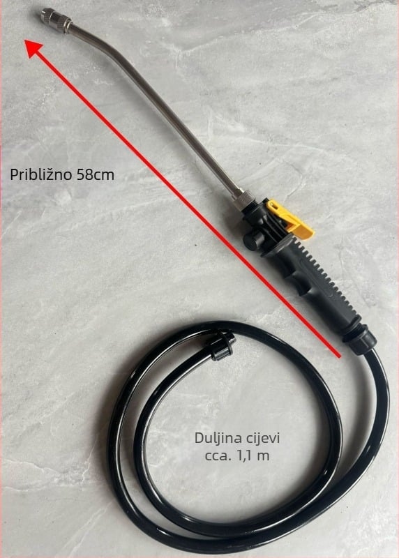 Nehrđajući čelični dugi štap za čišćenje s mlaznicom, prilagodljiva mlaznica za atomiziranje za poljoprivredu, vrt i kućanstvo