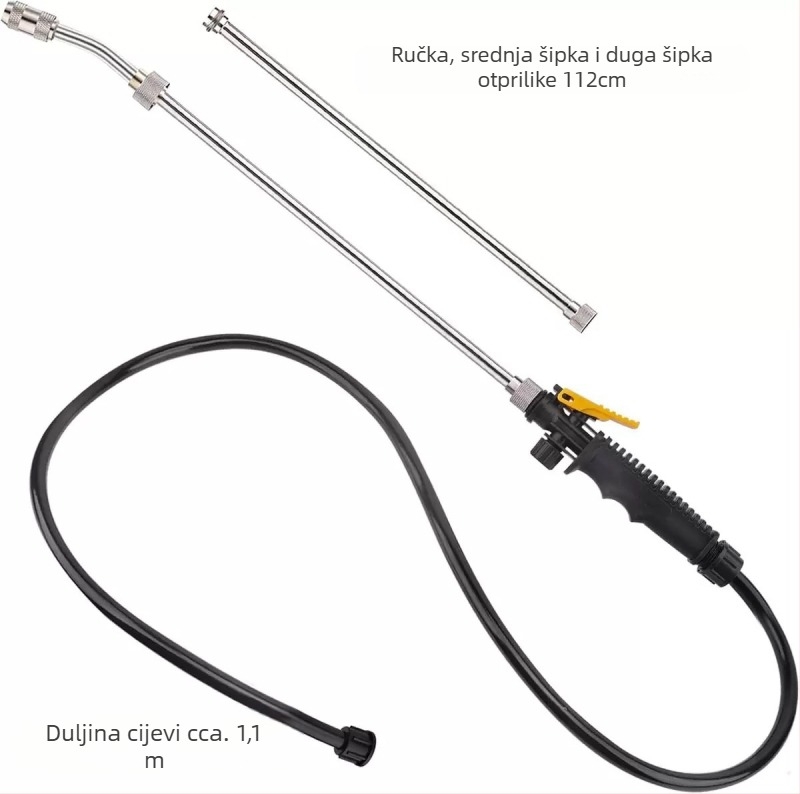 Nehrđajući čelični dugi štap za čišćenje s mlaznicom, prilagodljiva mlaznica za atomiziranje za poljoprivredu, vrt i kućanstvo