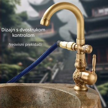 Vanjska vrtna slavina – Antik serija (mjed, keramički kartridž, radna temperatura 0–80°C)