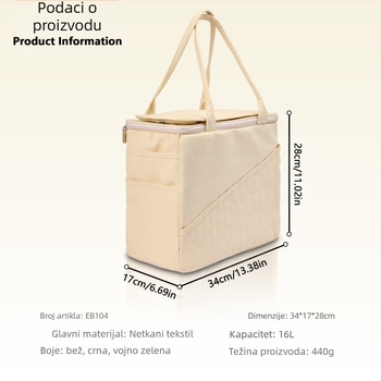Eb Series Platnena Torba za Skladištenje Pletenja i Konaca – Kockasti Oblik, Veliki Kapacitet