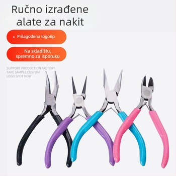 Kliješta za nakit s dugim nosom, protivkliznim držačima i oštrim čeljustima