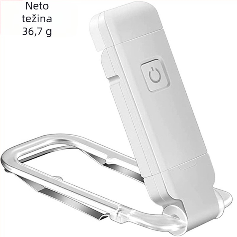 Klip USB lampica za čitanje, sklopna stolna lampica s bijelim svjetlom, zaštita očiju, plastični abažur