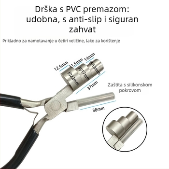 Višenamjenske kliješta s glavama 3 i 6 segmenata, najlon drška, uvijanje i oblikovanje; otporno na hrđu; težina 0.55; njemački stil