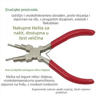 Višenamjenske kliješta s glavama 3 i 6 segmenata, najlon drška, uvijanje i oblikovanje; otporno na hrđu; težina 0.55; njemački stil