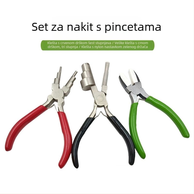 Višenamjenske kliješta s glavama 3 i 6 segmenata, najlon drška, uvijanje i oblikovanje; otporno na hrđu; težina 0.55; njemački stil